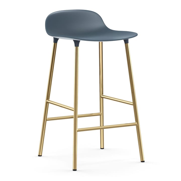 Chaise de bar Form pieds en laiton - Bleu - Normann Copenhagen