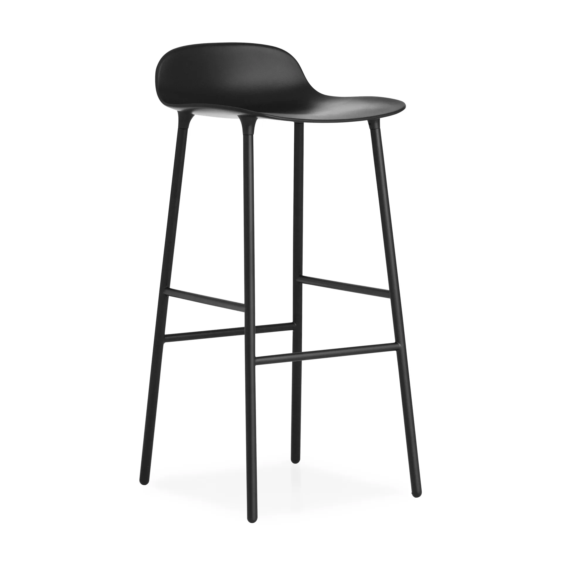 Chaise de bar Form pieds en métal 75 cm, noir Normann Copenhagen