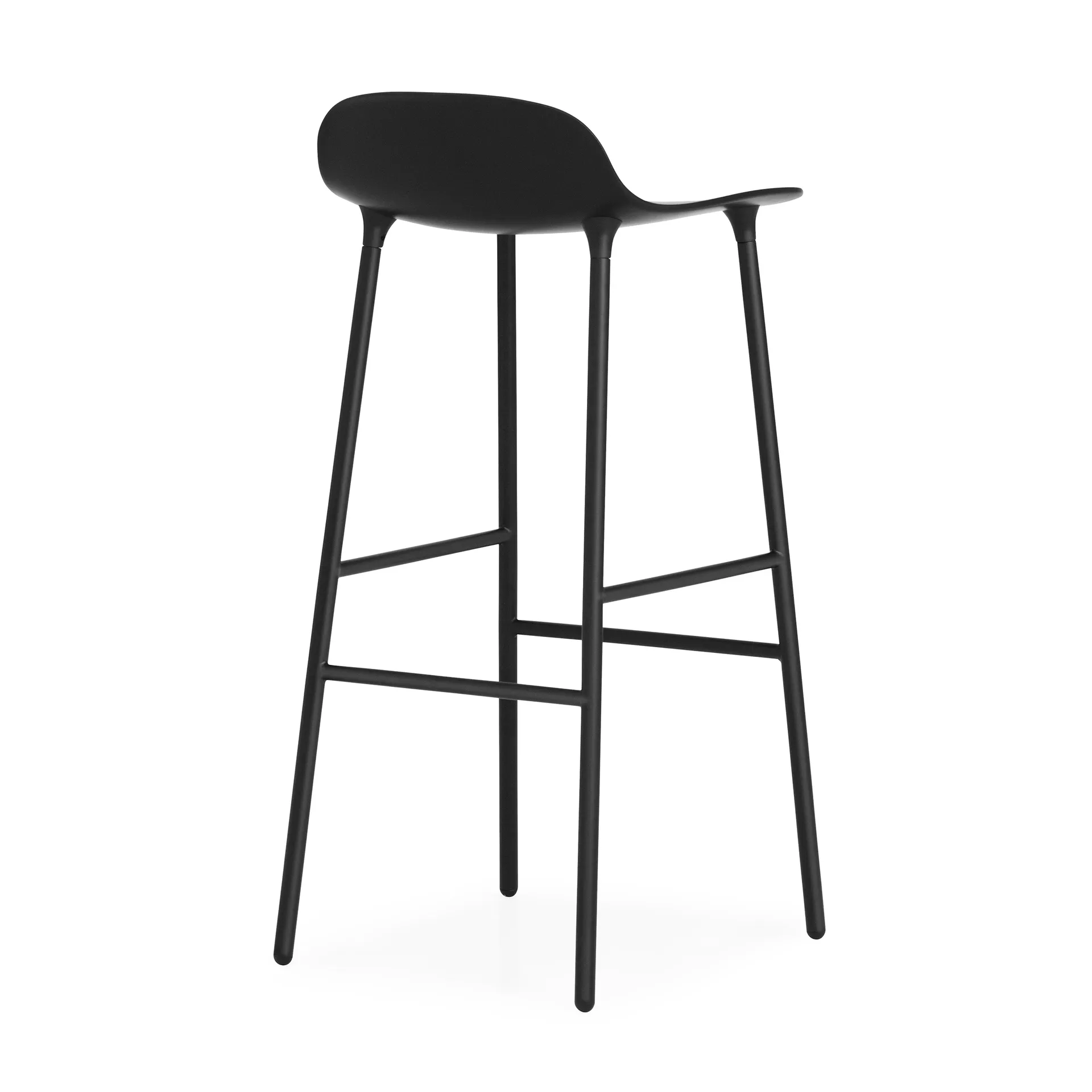 Chaise de bar Form pieds en métal 75 cm, noir Normann Copenhagen
