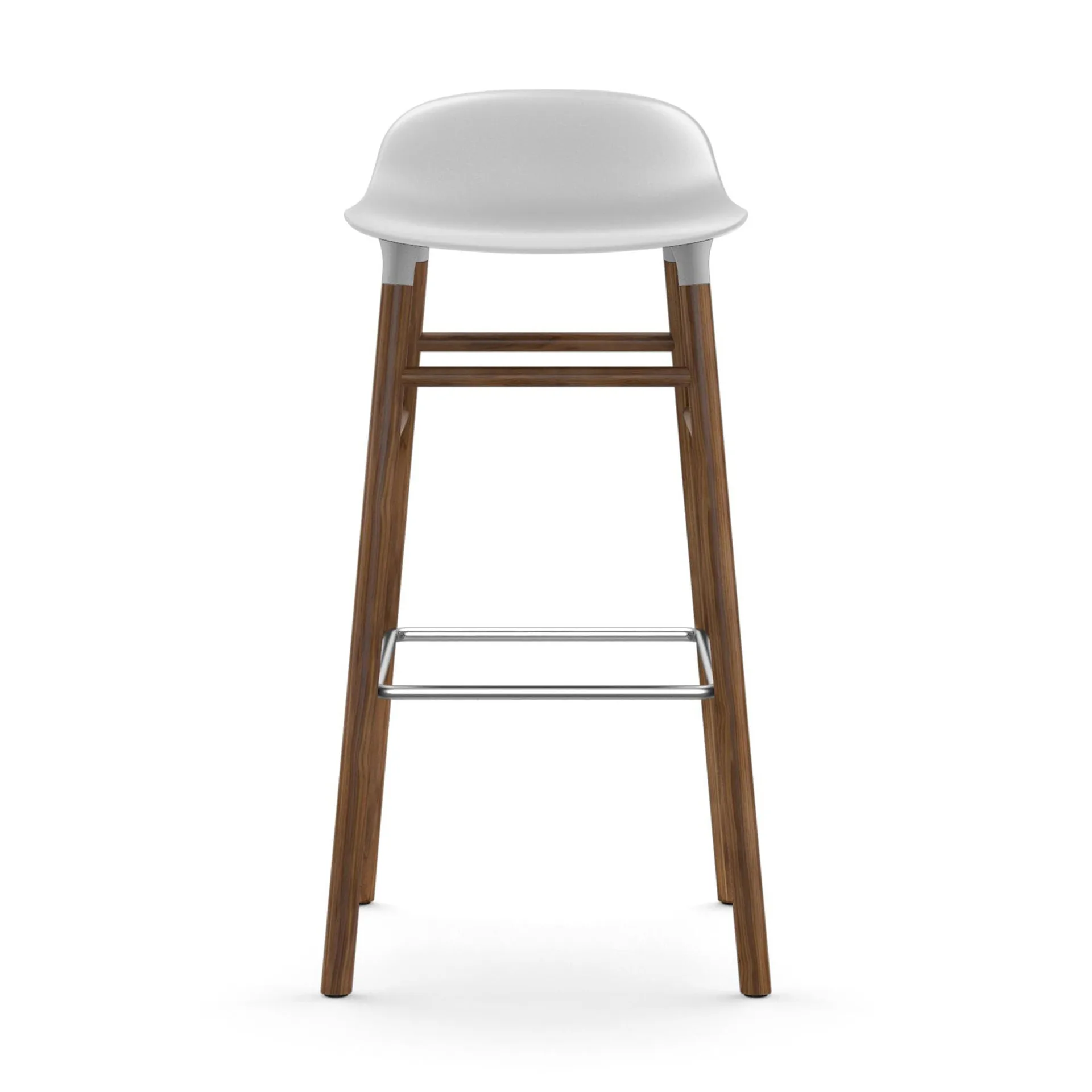 Chaise de bar Form pieds en noyer 75 cm, blanc Normann Copenhagen