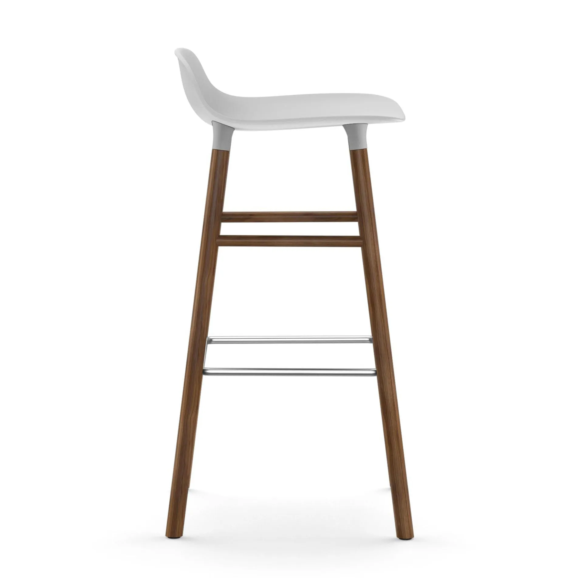 Chaise de bar Form pieds en noyer 75 cm, blanc Normann Copenhagen