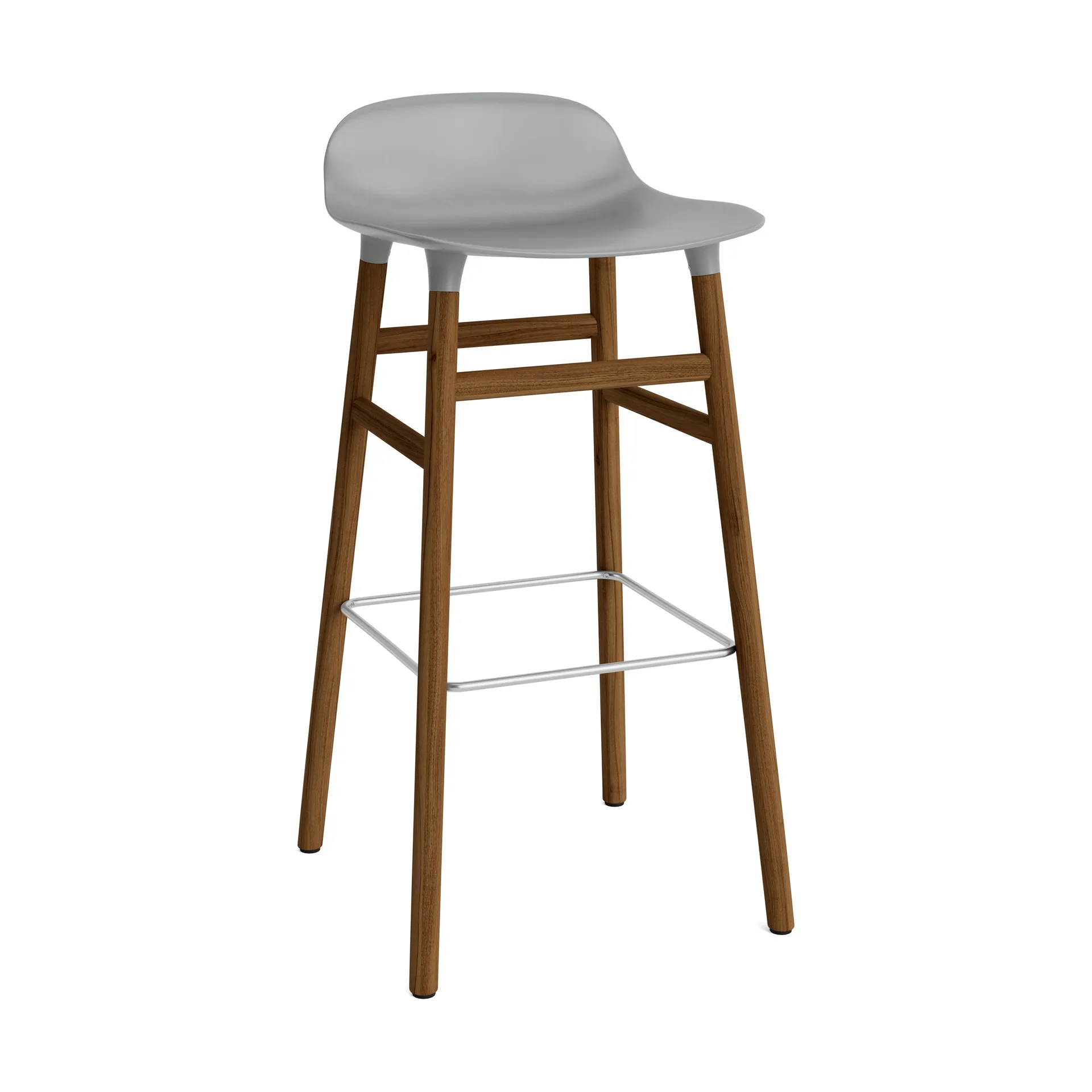 Chaise de bar Form pieds en noyer 75 cm, Gris Normann Copenhagen