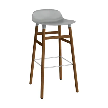 Chaise de bar Form pieds en noyer 75 cm - Gris - Normann Copenhagen