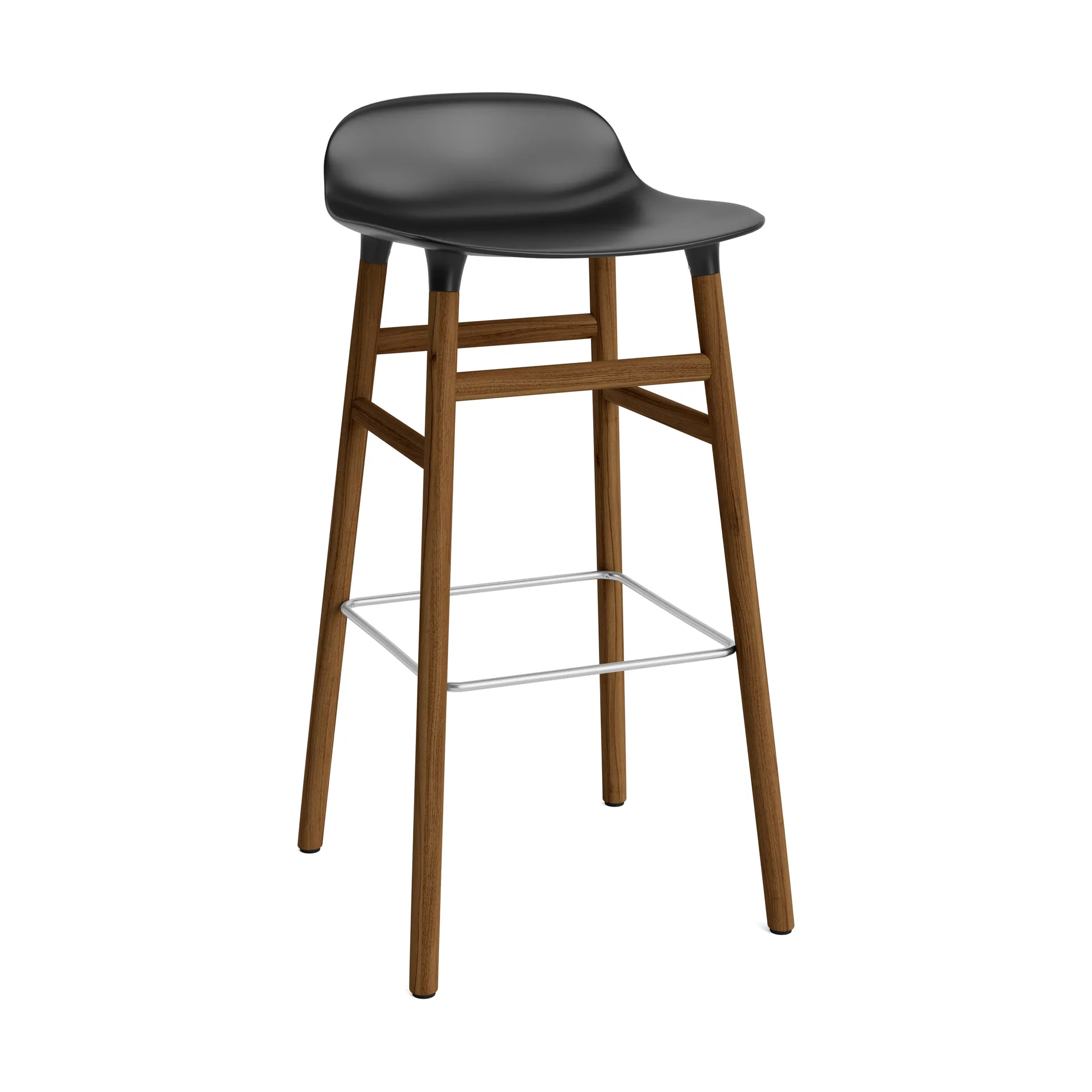 Chaise de bar Form pieds en noyer 75 cm, noir Normann Copenhagen