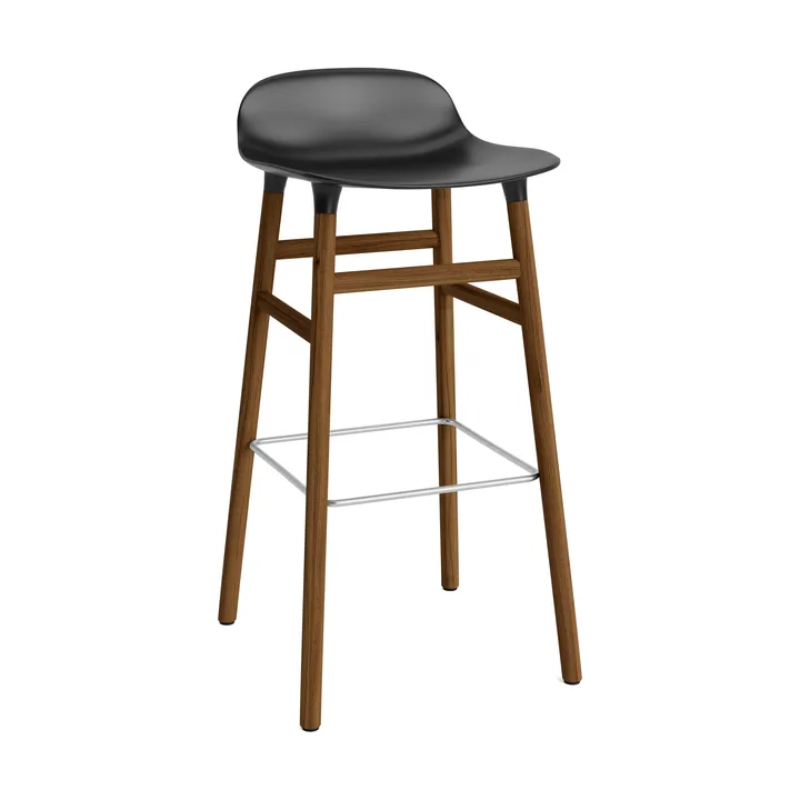 Chaise de bar Form pieds en noyer 75 cm - noir - Normann Copenhagen