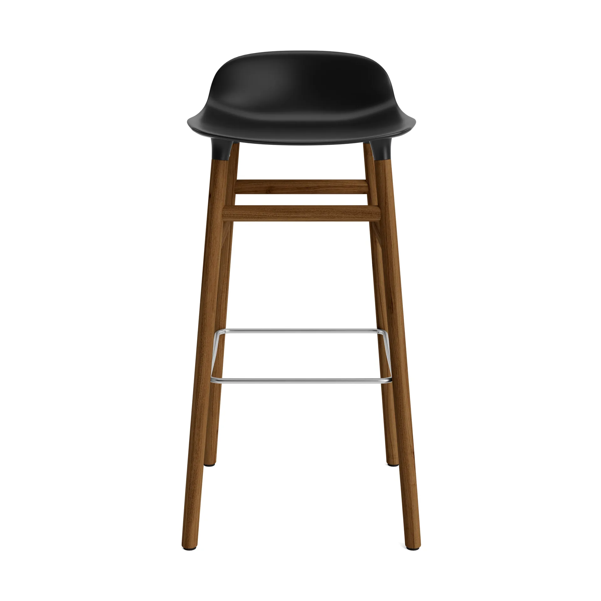 Chaise de bar Form pieds en noyer 75 cm, noir Normann Copenhagen