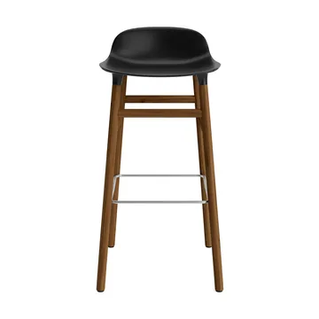 Chaise de bar Form pieds en noyer 75 cm - noir - Normann Copenhagen