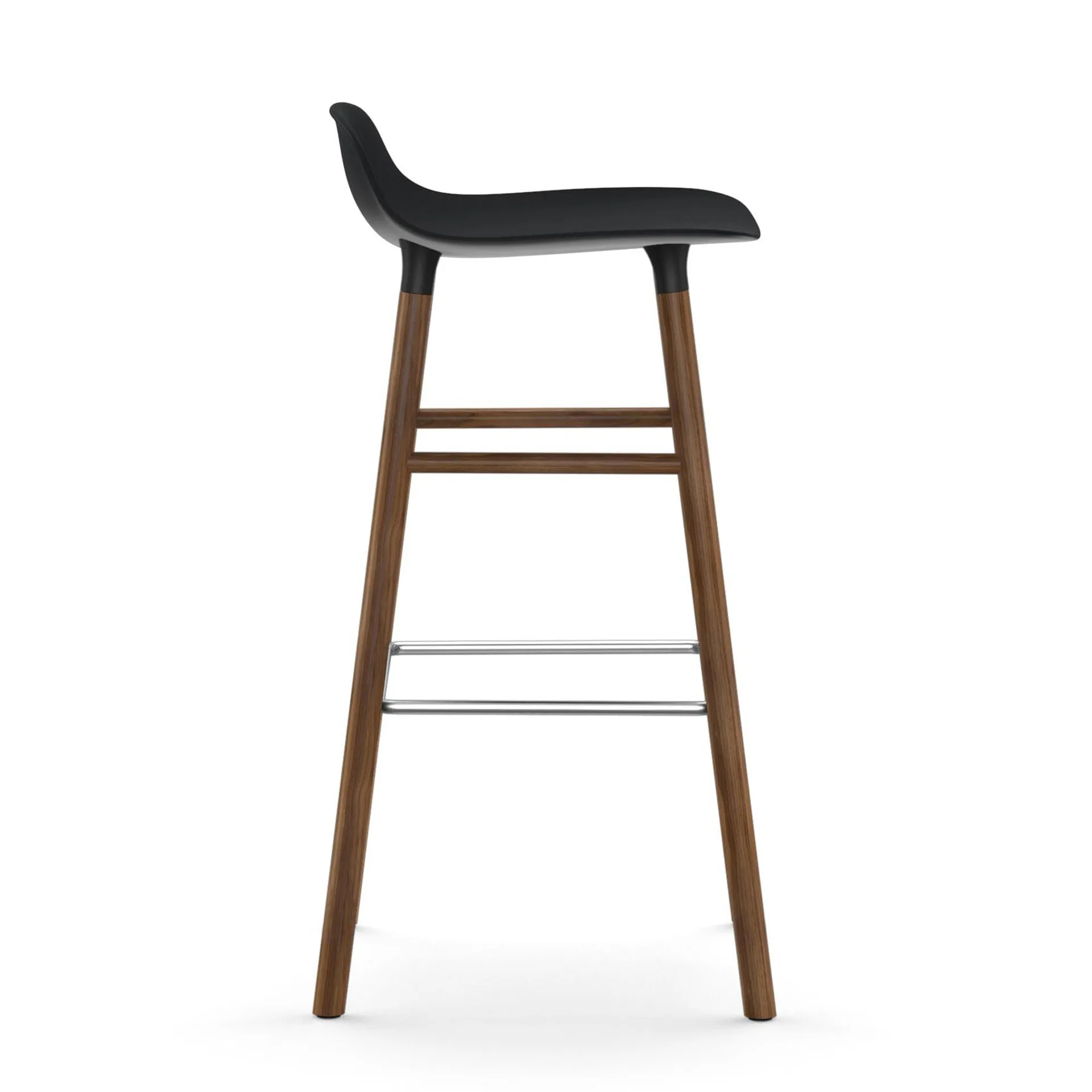 Chaise de bar Form pieds en noyer 75 cm, noir Normann Copenhagen
