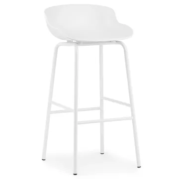Chaise de bar Hyg pieds en métal 75 cm - Blanc - Normann Copenhagen