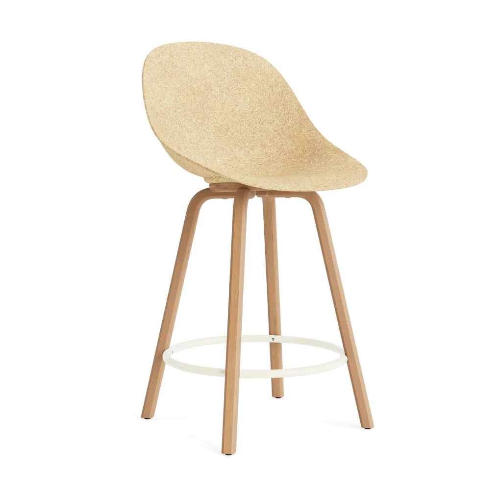 Chaise de bar Mat Bar Chair 65 cm, Hemp-hêtre-crème acier Normann Copenhagen