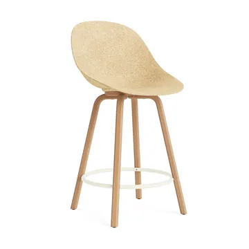 Chaise de bar Mat Bar Chair 65 cm - Hemp-hêtre-crème acier - Normann Copenhagen