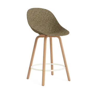 Chaise de bar Mat Bar Chair 65 cm - Seaweed-beech-cream steel - Normann Copenhagen