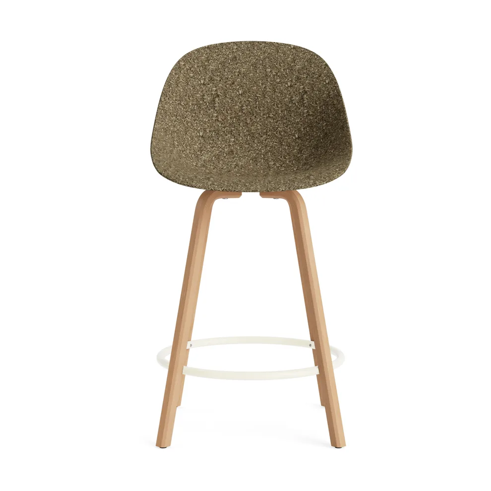 Chaise de bar Mat Bar Chair 65 cm, Seaweed-beech-cream steel Normann Copenhagen
