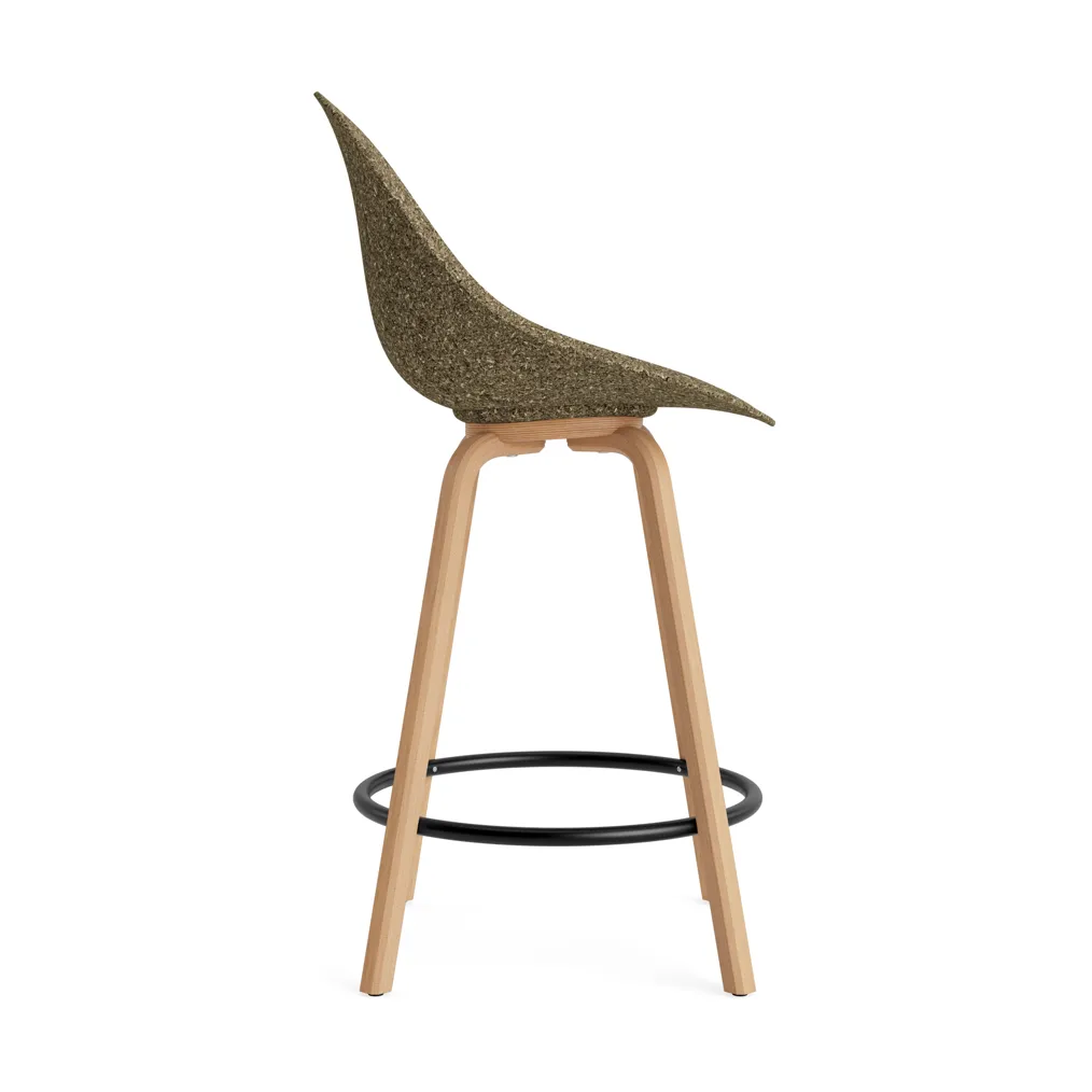 Chaise de bar Mat Bar Chair 65 cm, Seaweed-hêtre-acier noir Normann Copenhagen