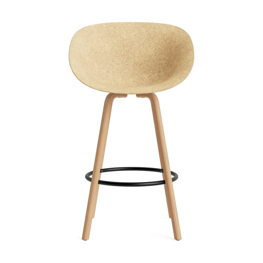 Chaise de bar Mat Bar Chair 75 cm, Hemp-hêtre-acier noir Normann Copenhagen