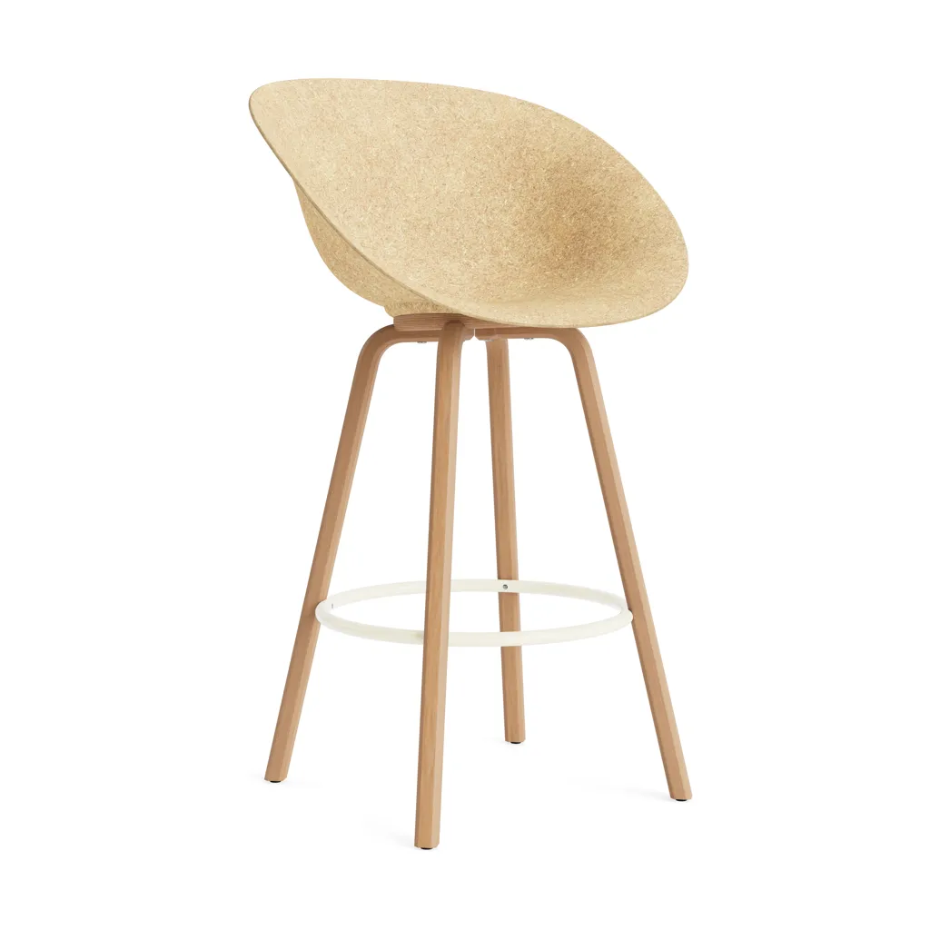 Chaise de bar Mat Bar Chair 75 cm, Hemp-hêtre-crème acier Normann Copenhagen