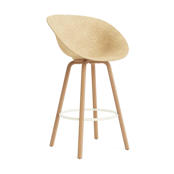 Chaise de bar Mat Bar Chair 75 cm - Hemp-hêtre-crème acier - Normann Copenhagen