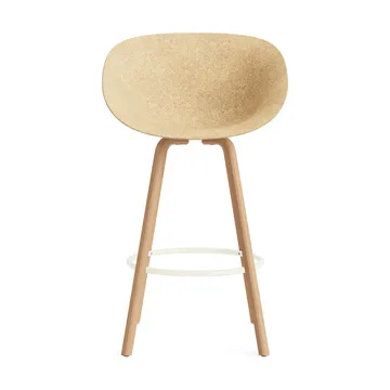 Chaise de bar Mat Bar Chair 75 cm - Hemp-hêtre-crème acier - Normann Copenhagen