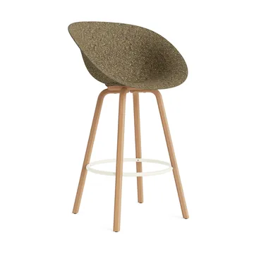 Chaise de bar Mat Bar Chair 75 cm - Seaweed-beech-cream steel - Normann Copenhagen