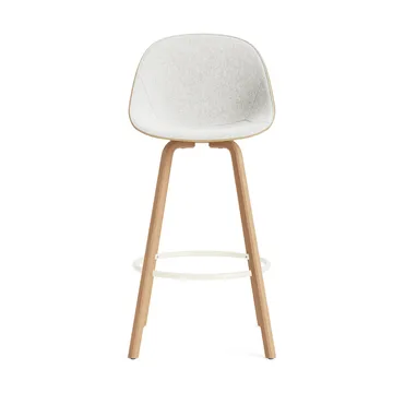 Chaise de bar Mat Bar Chair habillé sur le devant 75 cm - Hallingdal 110-hemp-beech-cream steel - Normann Copenhagen