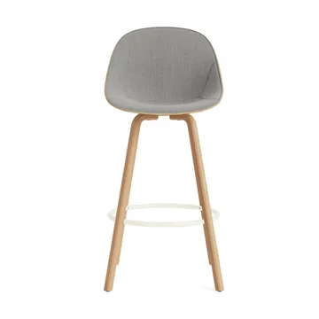 Chaise de bar Mat Bar Chair habillé sur le devant 75 cm - Remix 133-hemp-beech-cream steel - Normann Copenhagen