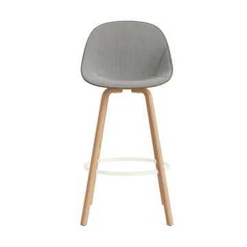Chaise de bar Mat Bar Chair habillé sur le devant 75 cm - Remix 133-seaweed-beech-cream steel - Normann Copenhagen