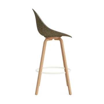 Chaise de bar Mat Bar Chair habillé sur le devant 75 cm - Remix 133-seaweed-beech-cream steel - Normann Copenhagen