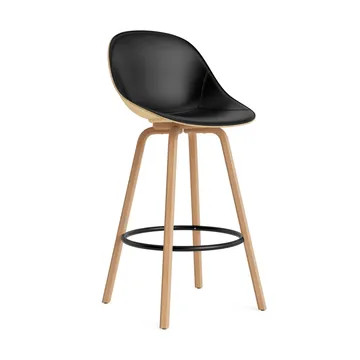Chaise de bar Mat Bar Chair habillé sur le devant 75 cm - Ultra 41599-hemp-beech-black steel - Normann Copenhagen