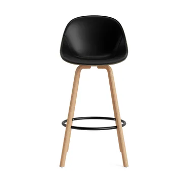 Chaise de bar Mat Bar Chair habillé sur le devant 75 cm - Ultra 41599-seaweed-beech-black steel - Normann Copenhagen