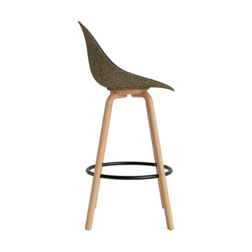 Chaise de bar Mat Bar Chair habillé sur le devant 75 cm - Ultra 41599-seaweed-beech-black steel - Normann Copenhagen