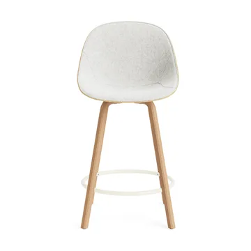 Chaise de bar Mat Bar Chair habillée sur le devant 65 cm - Hallingdal 110-hemp-beech-cream steel - Normann Copenhagen