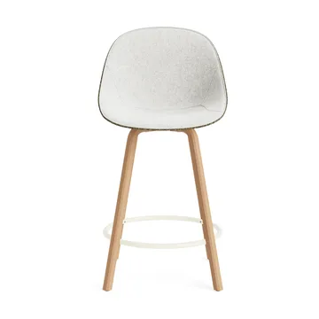 Chaise de bar Mat Bar Chair habillée sur le devant 65 cm - Hallingdal 110-seaweed-beech-cream steel - Normann Copenhagen