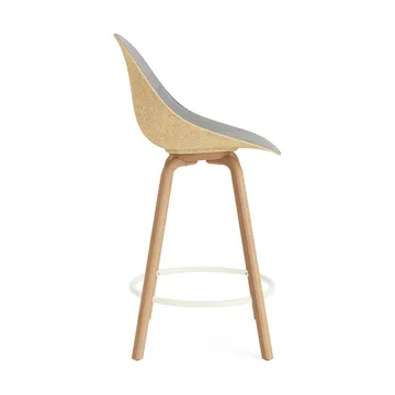 Chaise de bar Mat Bar Chair habillée sur le devant 65 cm - Remix 133-hemp-beech-cream steel. - Normann Copenhagen