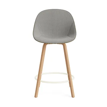 Chaise de bar Mat Bar Chair habillée sur le devant 65 cm - Remix 133-seaweed-beech-cream steel - Normann Copenhagen