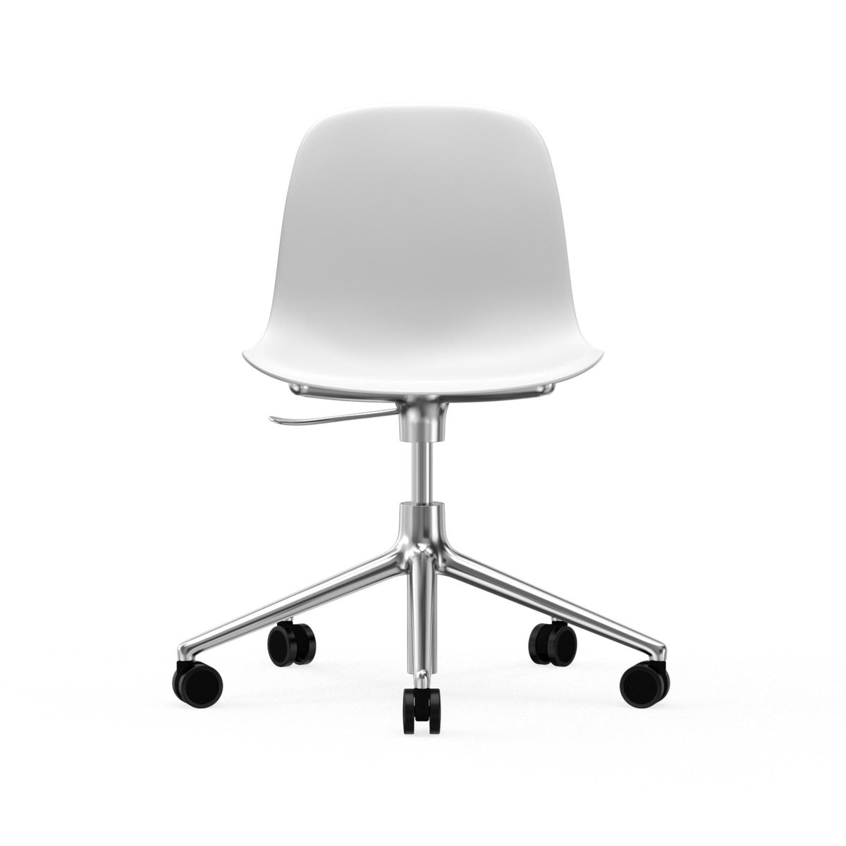 Normann Copenhagen Chaise de bureau Form avec base pivotante, fauteuil de bureau 5W blanc, aluminium, roulettes