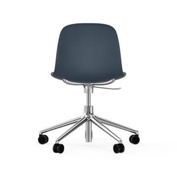 Chaise de bureau Form avec base pivotante, fauteuil de bureau 5W - bleu, aluminium, roulettes - Normann Copenhagen