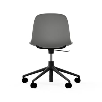 Chaise de bureau Form avec base pivotante, fauteuil de bureau 5W - gris, aluminium noir, roulettes - Normann Copenhagen