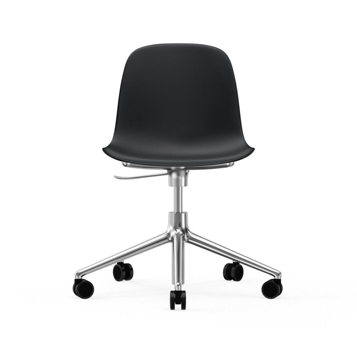 Normann Copenhagen Chaise de bureau Form avec base pivotante, fauteuil de bureau 5W noir, aluminium, roulettes