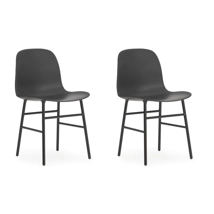 Chaise Form Chair pieds en métal lot de 2 - noir - Normann Copenhagen