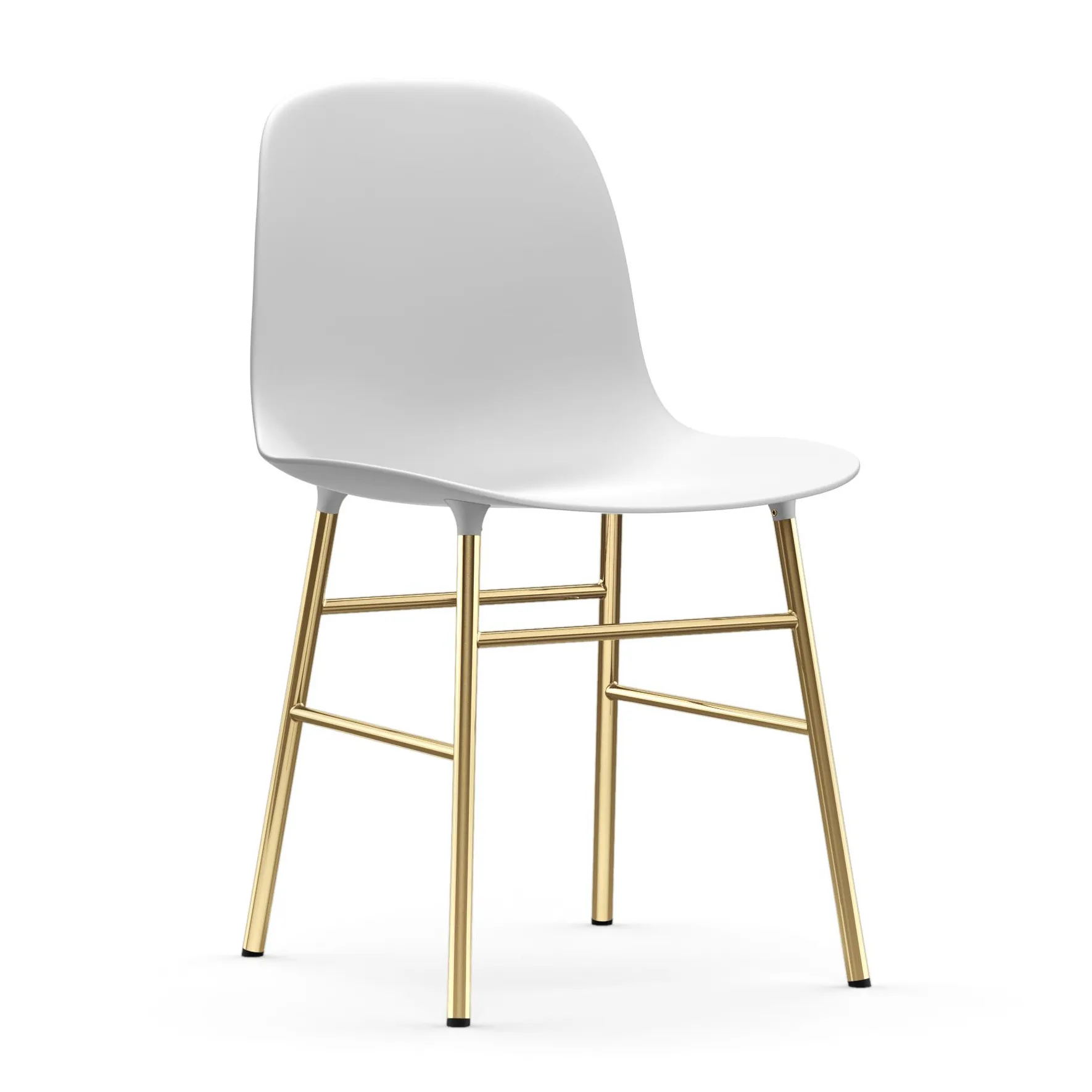 Chaise Form pieds en laiton, Blanc Normann Copenhagen