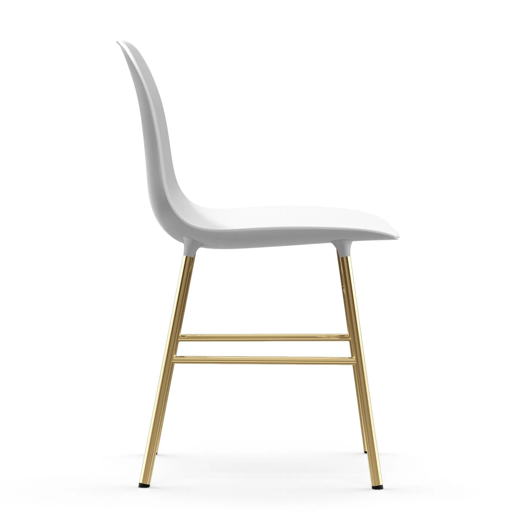 Chaise Form pieds en laiton, Blanc Normann Copenhagen