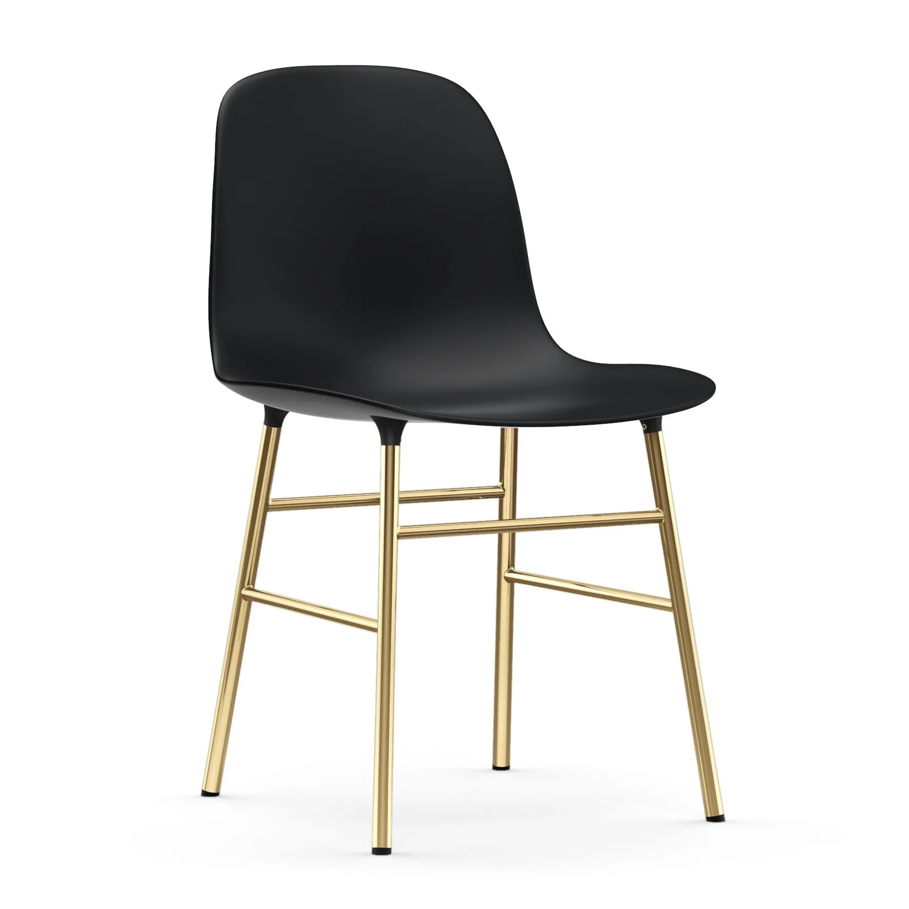 Chaise Form pieds en laiton, Noir Normann Copenhagen
