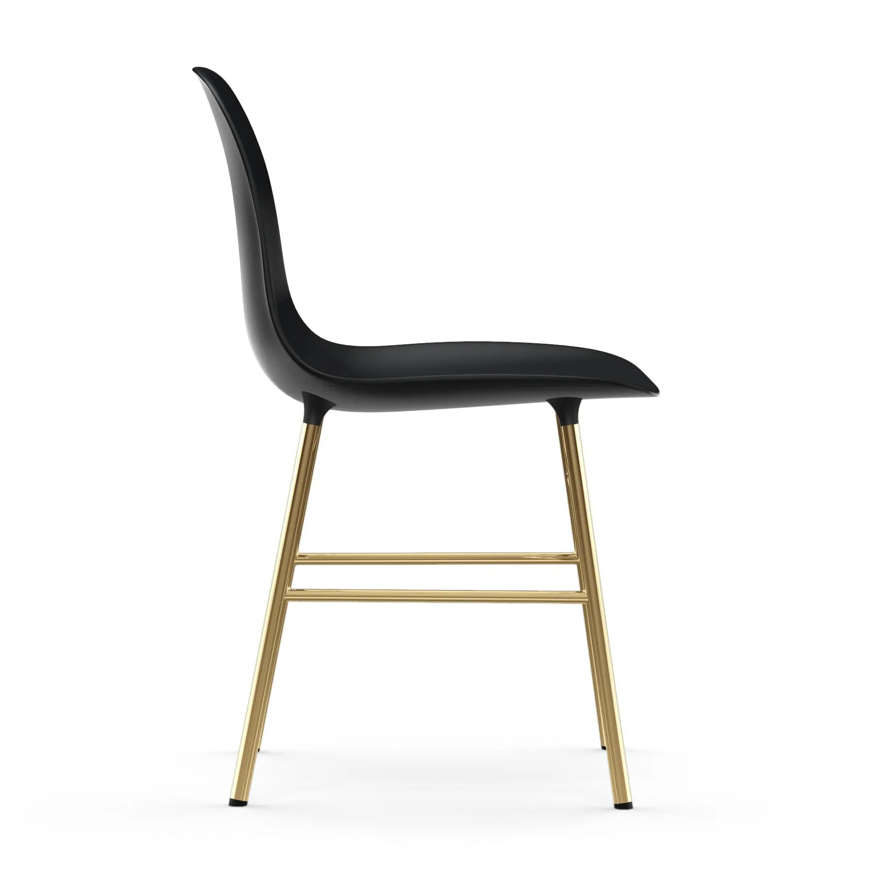 Chaise Form pieds en laiton, Noir Normann Copenhagen