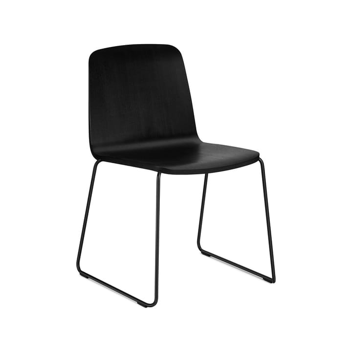 Chaise Just - noir, bord noir, structure en métal noir - Normann Copenhagen