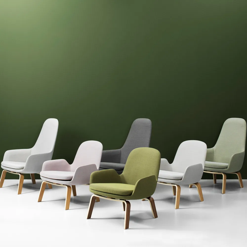 Chaise lounge Era Low, cuir tango noir Normann Copenhagen
