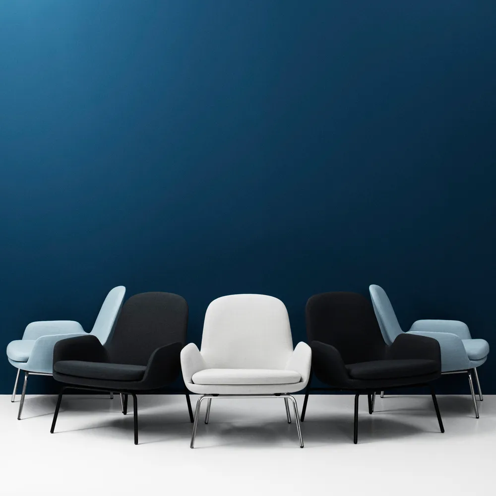 Chaise lounge Era Low, cuir tango noir Normann Copenhagen