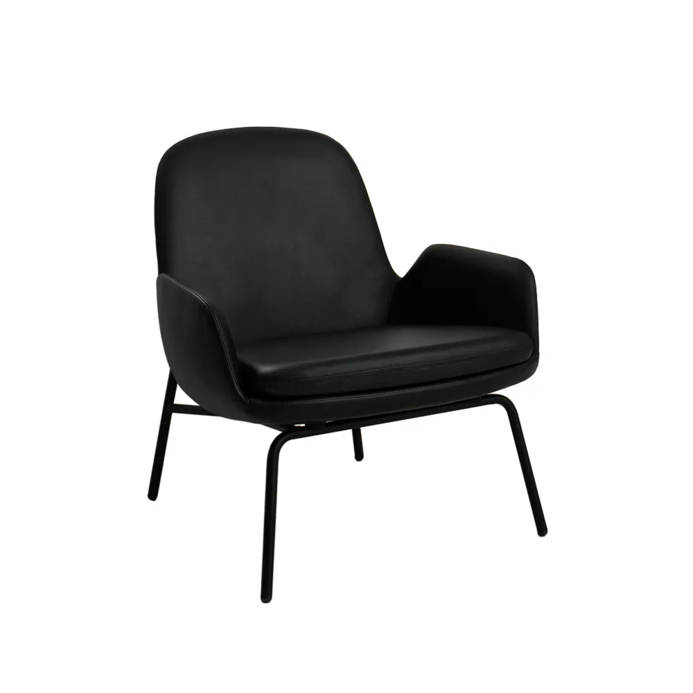 Chaise lounge Era Low, cuir tango noir Normann Copenhagen