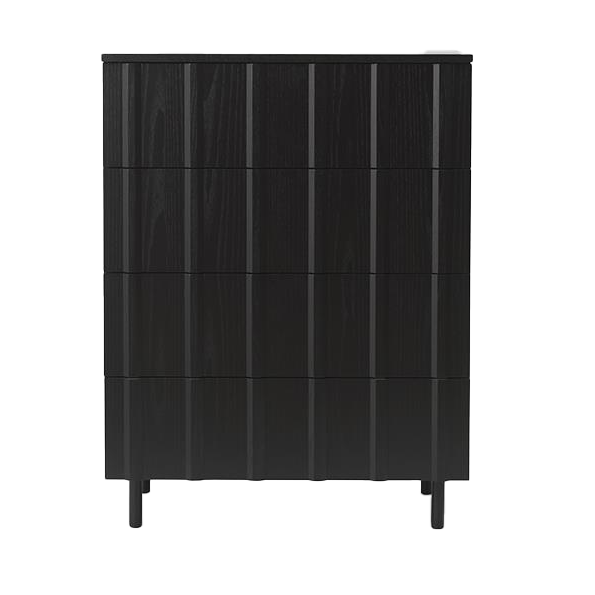 Normann Copenhagen Commode Rib, 4 tiroirs Soft Black