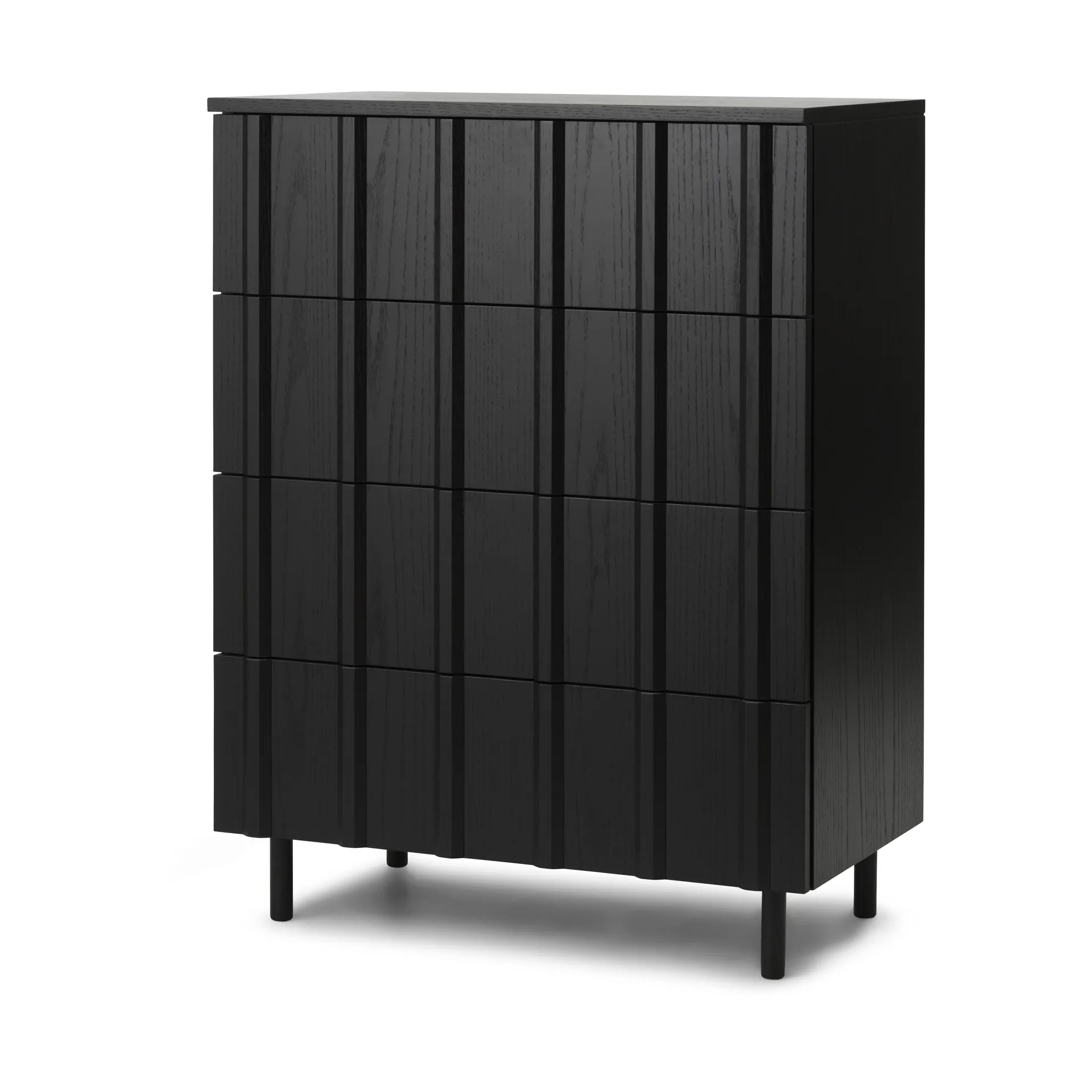 Commode Rib, 4 tiroirs, Soft Black Normann Copenhagen