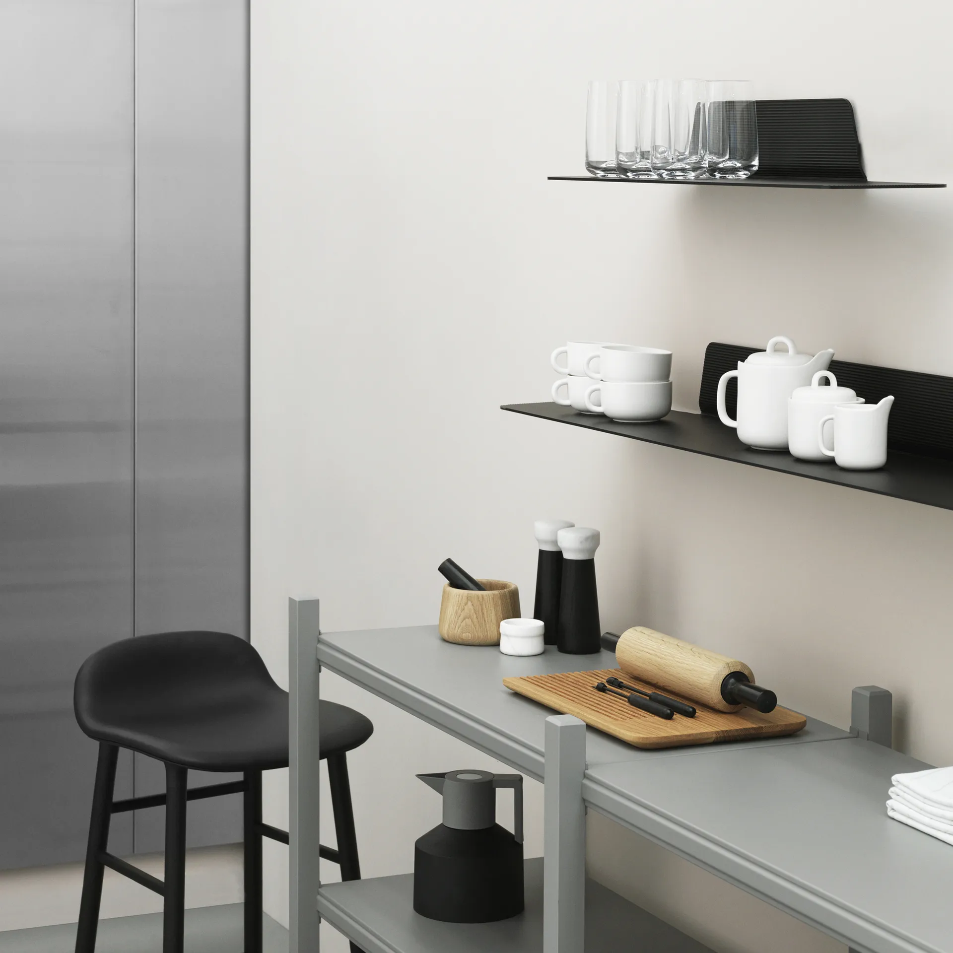 Étagère Jet, noir, aluminium, 80 cm Normann Copenhagen